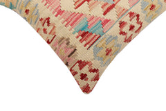 handmade Traditional Pillow Beige Red Hand-Woven SQUARE 100% WOOL Hand woven turkish pillow 2 x 2