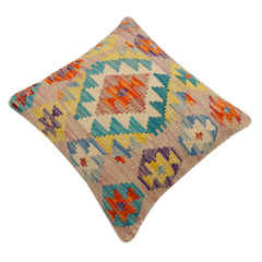handmade Traditional Pillow Rust Blue Hand-Woven SQUARE 100% WOOL Hand woven turkish pillow 2 x 2