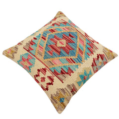 handmade Traditional Pillow Beige Red Hand-Woven SQUARE 100% WOOL Hand woven turkish pillow 2 x 2