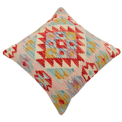 handmade Traditional Pillow Red Blue Hand-Woven SQUARE 100% WOOL Hand woven turkish pillow2 x 2
