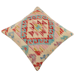 handmade Traditional Pillow Beige Red Hand-Woven SQUARE 100% WOOL Hand woven turkish pillow 2 x 2