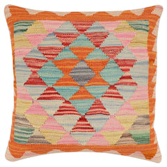 handmade Traditional Pillow Rust Red Hand-Woven SQUARE 100% WOOL Hand woven turkish pillow2 x 2