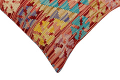 handmade Traditional Pillow Red Blue Hand-Woven SQUARE 100% WOOL Hand woven turkish pillow 2 x 2