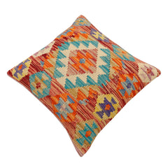 handmade Traditional Pillow Red Blue Hand-Woven SQUARE 100% WOOL Hand woven turkish pillow2 x 2