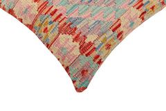 handmade Traditional Pillow Red Blue Hand-Woven SQUARE 100% WOOL Hand woven turkish pillow 2 x 2