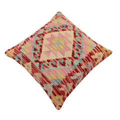 handmade Traditional Pillow Red Blue Hand-Woven SQUARE 100% WOOL Hand woven turkish pillow2 x 2