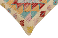 handmade Traditional Pillow Beige Rust Hand-Woven SQUARE 100% WOOL Hand woven turkish pillow 2 x 2