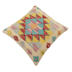handmade Traditional Pillow Beige Rust Hand-Woven SQUARE 100% WOOL Hand woven turkish pillow2 x 2
