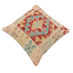 handmade Traditional Pillow Red Blue Hand-Woven SQUARE 100% WOOL Hand woven turkish pillow2 x 2