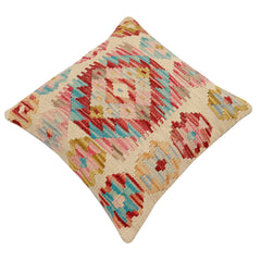 handmade Traditional Pillow Rust Blue Hand-Woven SQUARE 100% WOOL Hand woven turkish pillow 2 x 2