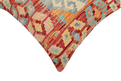 handmade Traditional Pillow Rust Blue Hand-Woven SQUARE 100% WOOL Hand woven turkish pillow2 x 2