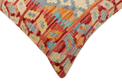 handmade Traditional Pillow Rust Blue Hand-Woven SQUARE 100% WOOL Hand woven turkish pillow2 x 2