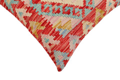 handmade Traditional Pillow Red Beige Hand-Woven SQUARE 100% WOOL Hand woven turkish pillow2 x 2