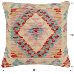 handmade Traditional Pillow Beige Red Hand-Woven SQUARE 100% WOOL Hand woven turkish pillow2 x 2