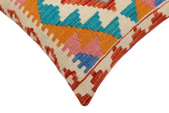 handmade Traditional Pillow Rust Blue Hand-Woven SQUARE 100% WOOL Hand woven turkish pillow2 x 2
