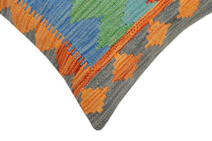 handmade Modern Pillow Rust Blue Hand-Woven SQUARE 100% WOOL Hand woven turkish pillow 2 x 2