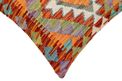 handmade Traditional Pillow Rust Blue Hand-Woven SQUARE 100% WOOL Hand woven turkish pillow 2 x 2