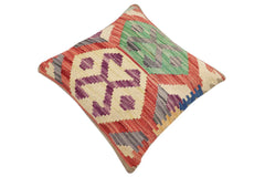 handmade Traditional Pillow Red Gray Hand-Woven SQUARE 100% WOOL Hand woven turkish pillow2 x 2