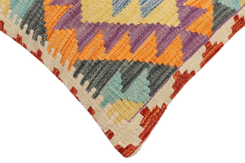 handmade Traditional Pillow Blue Rust Hand-Woven SQUARE 100% WOOL Hand woven turkish pillow2 x 2