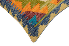 handmade Traditional Pillow Blue Maroon Hand-Woven SQUARE 100% WOOL Hand woven turkish pillow 2 x 2