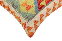 handmade Traditional Pillow Rust Blue Hand-Woven SQUARE 100% WOOL Hand woven turkish pillow 2 x 2