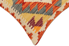 handmade Traditional Pillow Rust Gray Hand-Woven SQUARE 100% WOOL Hand woven turkish pillow 2 x 2