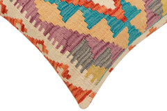 handmade Traditional Pillow Rust Blue Hand-Woven SQUARE 100% WOOL Hand woven turkish pillow2 x 2