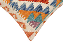 handmade Traditional Pillow Rust Blue Hand-Woven SQUARE 100% WOOL Hand woven turkish pillow 2 x 2