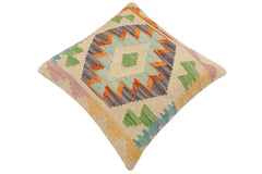 handmade Traditional Pillow Rust Blue Hand-Woven SQUARE 100% WOOL Hand woven turkish pillow2 x 2
