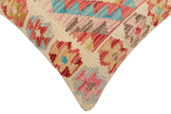 handmade Traditional Pillow Red Beige Hand-Woven SQUARE 100% WOOL Hand woven turkish pillow 2 x 2