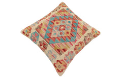 handmade Traditional Pillow Red Blue Hand-Woven SQUARE 100% WOOL Hand woven turkish pillow 2 x 2