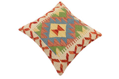 handmade Traditional Pillow Rust Blue Hand-made SQUARE 100% WOOL Hand woven turkish pillow 2 x 2