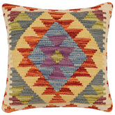 handmade Traditional Pillow Rust Blue Hand-made SQUARE 100% WOOL Hand woven turkish pillow 2 x 2