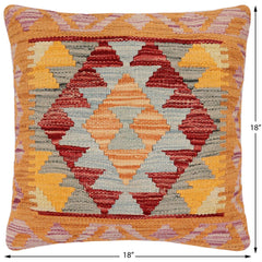 handmade Traditional Pillow Red Blue Hand-Woven SQUARE 100% WOOL Hand woven turkish pillow2 x 2