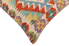 handmade Traditional Pillow Rust Blue Hand-Woven SQUARE 100% WOOL Hand woven turkish pillow2 x 2