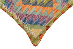 handmade Traditional Pillow Rust Blue Hand-Woven SQUARE 100% WOOL Hand woven turkish pillow2 x 2