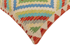 handmade Traditional Pillow Rust Blue Hand-Woven SQUARE 100% WOOL Hand woven turkish pillow2 x 2