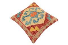 handmade Traditional Pillow Red Blue Hand-Woven SQUARE 100% WOOL Hand woven turkish pillow PILLOW