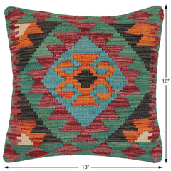 handmade Traditional Pillow Rust Red Hand-Woven SQUARE 100% WOOL Hand woven turkish pillow2 x 2
