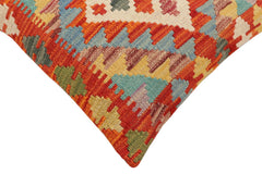 handmade Traditional Pillow Rust Blue Hand-Woven SQUARE 100% WOOL Hand woven turkish pillow2 x 2