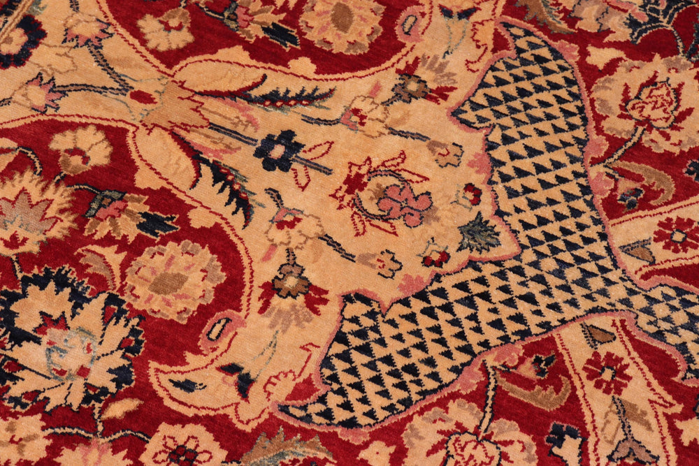 handmade Traditional Agra Red Blue Hand Knotted RECTANGLE 100% WOOL area rug 8x10