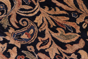 handmade Traditional Lahore Blue Brown Hand Knotted RECTANGLE 100% WOOL area rug 8' x 10'