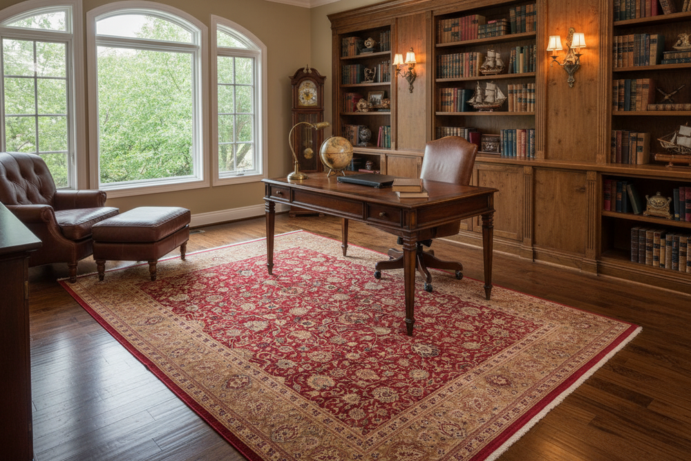 handmade Transitional Agra Red Gold Hand Knotted RECTANGLE 100% WOOL area rug 8x10