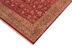 handmade Transitional Agra Red Gold Hand Knotted RECTANGLE 100% WOOL area rug 8x10
