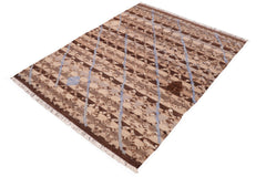 handmade Geometric Moroccan Hi Tan Brown Hand Knotted RECTANGLE 100% WOOL area rug 6' x 9'