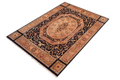 handmade Traditional Tamour Blue Tan Hand Knotted RECTANGLE 100% WOOL area rug 8x11