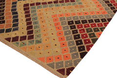 handmade Modern Kilim Tan Beige Hand-Woven RECTANGLE 100% WOOL area rug 5x7