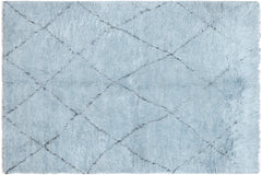 handmade Modern Moroccan Gray Black Hand Knotted RECTANGLE 100% WOOL area rug 8' x 10'