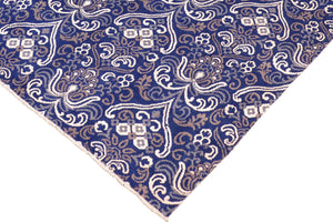 handmade Modern Kafkaz Blue Ivory Hand Knotted RECTANGLE WOOL&VISCOU area rug 8' x 10'