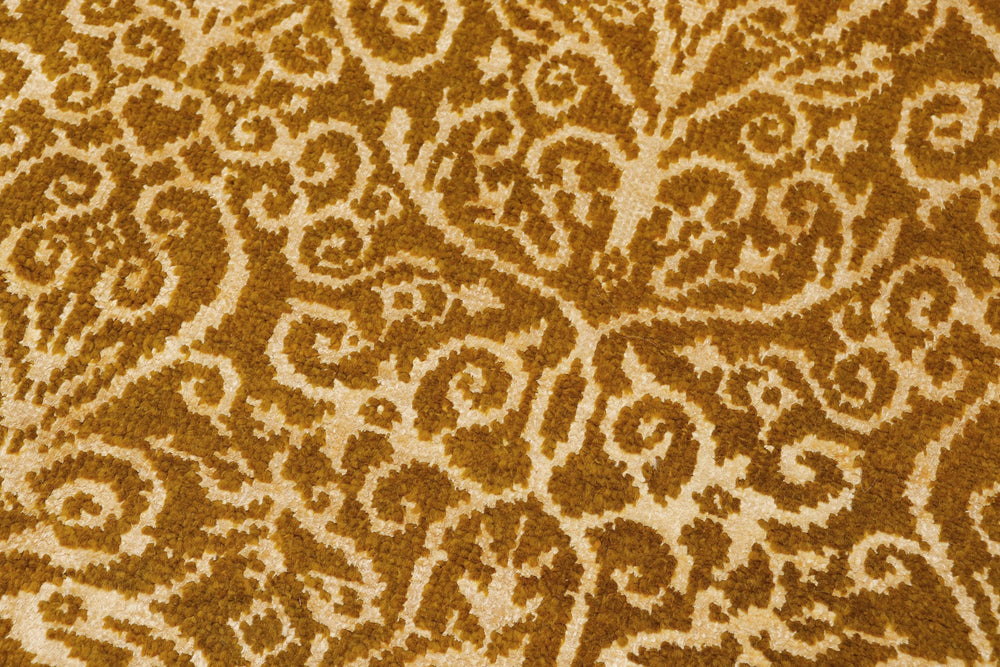 handmade Over Dyed Over Dyed Green Gold Hand Knotted RECTANGLE WOOL&SILK area rug 8' x 10'